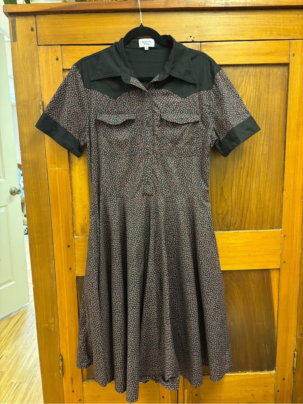 Unique Vintage Magnolia Place Western Floral Shirt Dress | Women’s XL (Tag 2XL)